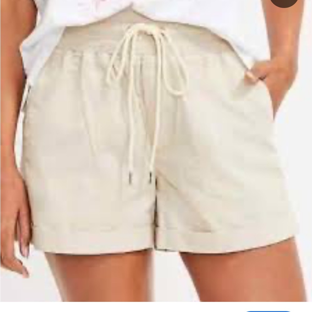 Lou & Grey Women's Tan elastic Cargo Shorts SZ XS